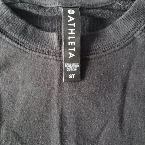 ATHLETA Mindset Soft Tulip Edged Side Sweatshirt In Black - Picture 5 of 11